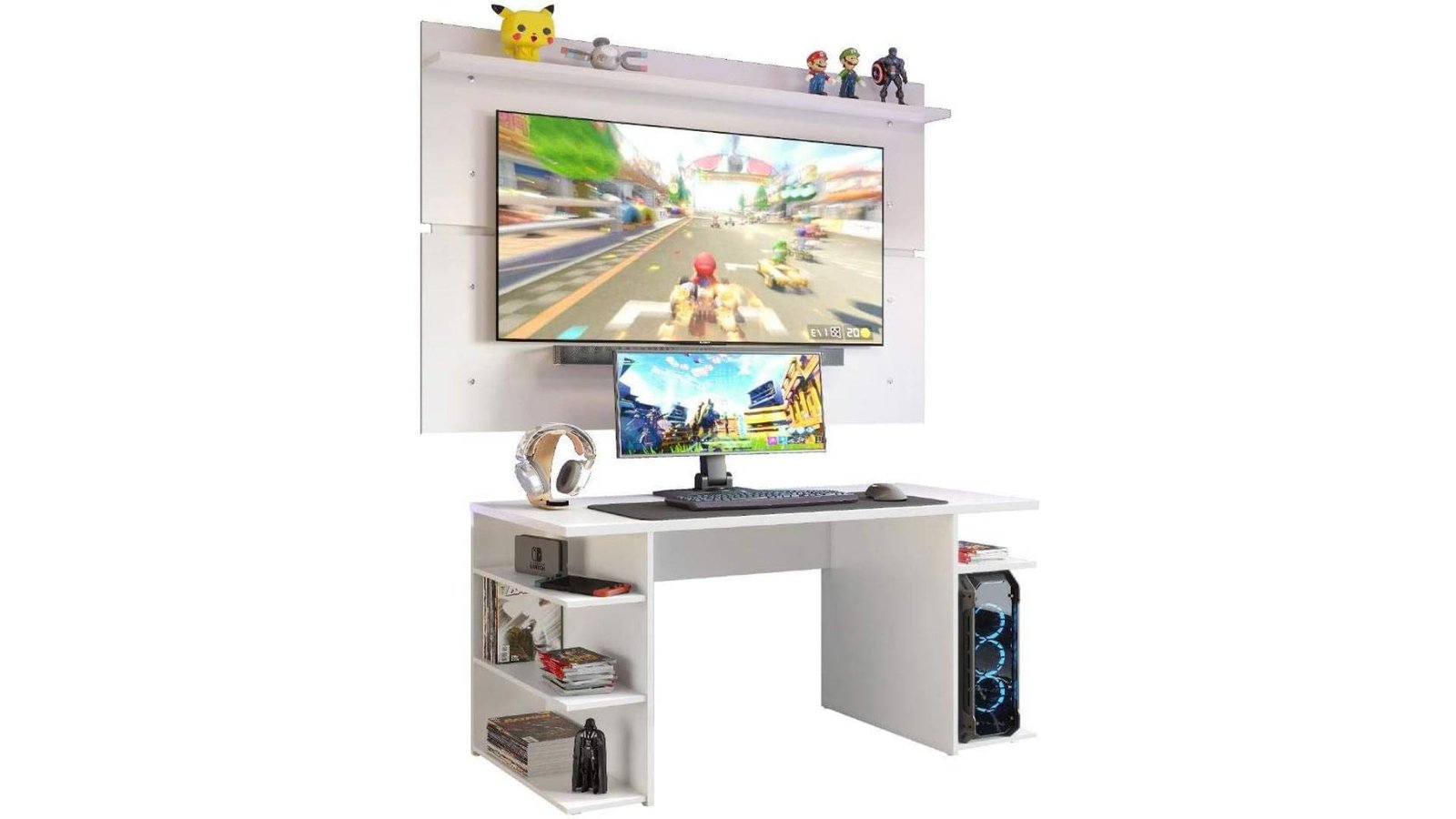 Mesa para Computador Gamer e Painel Tv Madesa